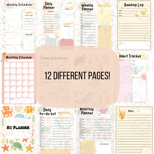 🌊 Under the Sea Digital Planner – Editable Canva Template for All Ages 🐠