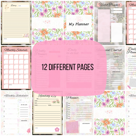 Floral Digital Planner – Editable Canva Template 🌷🌸🌻
